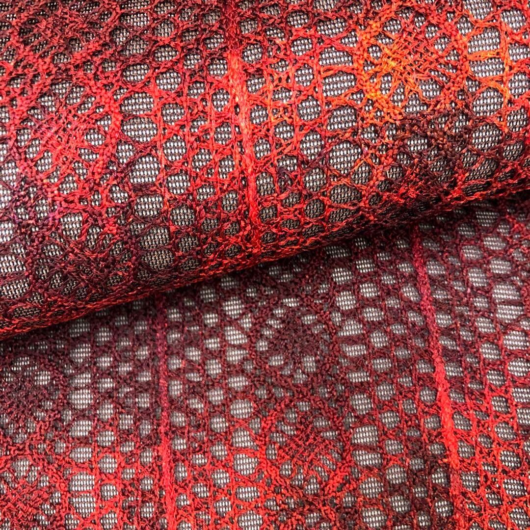 O-2783 夏帯 袋帯 美しい織模様 赤黒のグラデーション | リユース着物専門店 わびさび