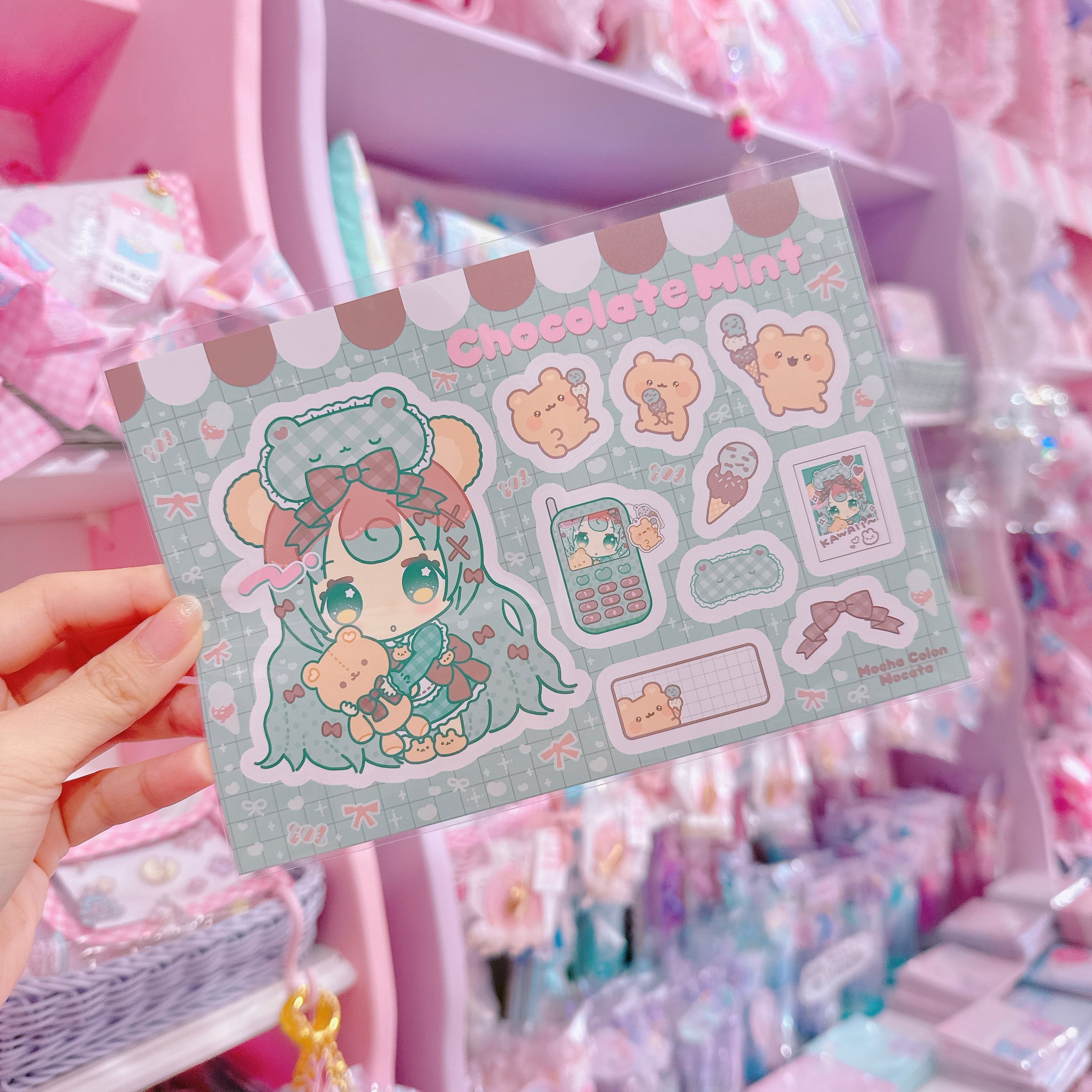 【G3】16-8チョコミントな女の子シール