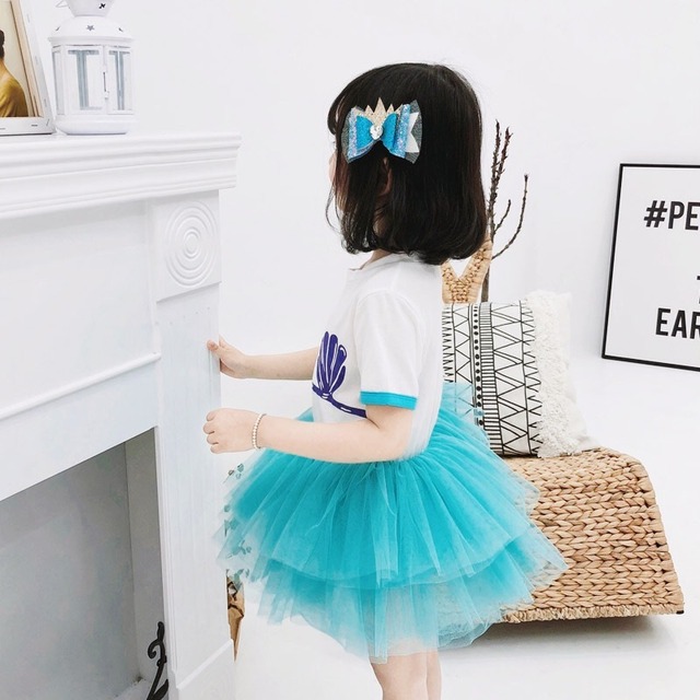 コスプレにも普段着にも アリエルなりきりチュチュワンピース 女の子 キッズ 安い インポート子ども服 Hikari