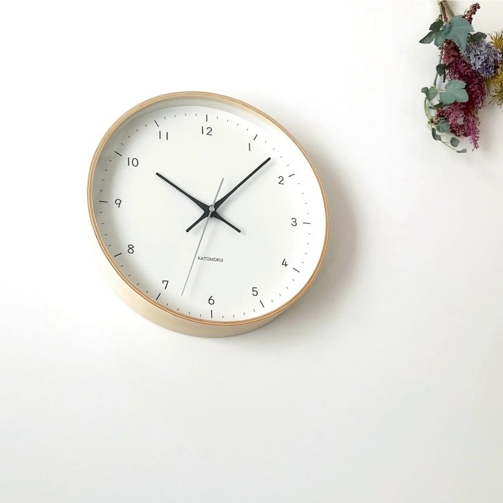 KATOMOKU plywood clock 12 ナチュラル km-80NA | 加藤木工株式会社