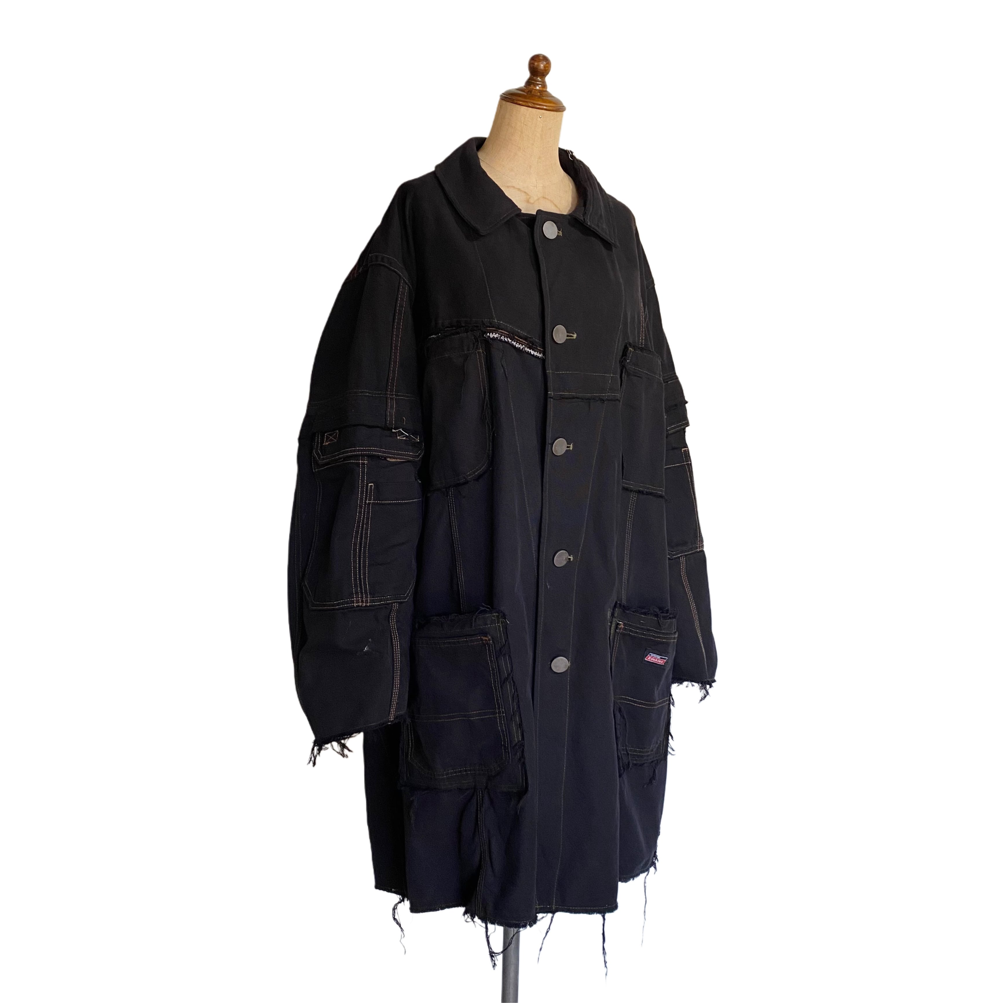 Rebuild duck Oversized coat black