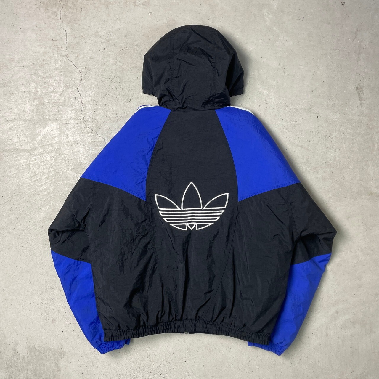 90年代 adidas アディダス フルジップ ナイロンパーカー キルティング 