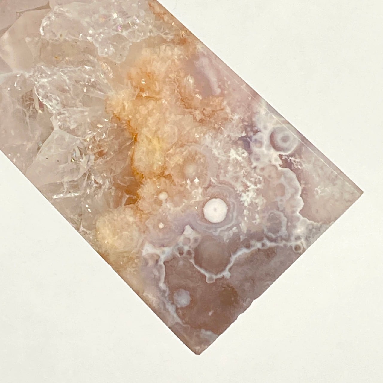 フラワーアゲート x ピンクアメジストのポイント Flower Agate x Pink
