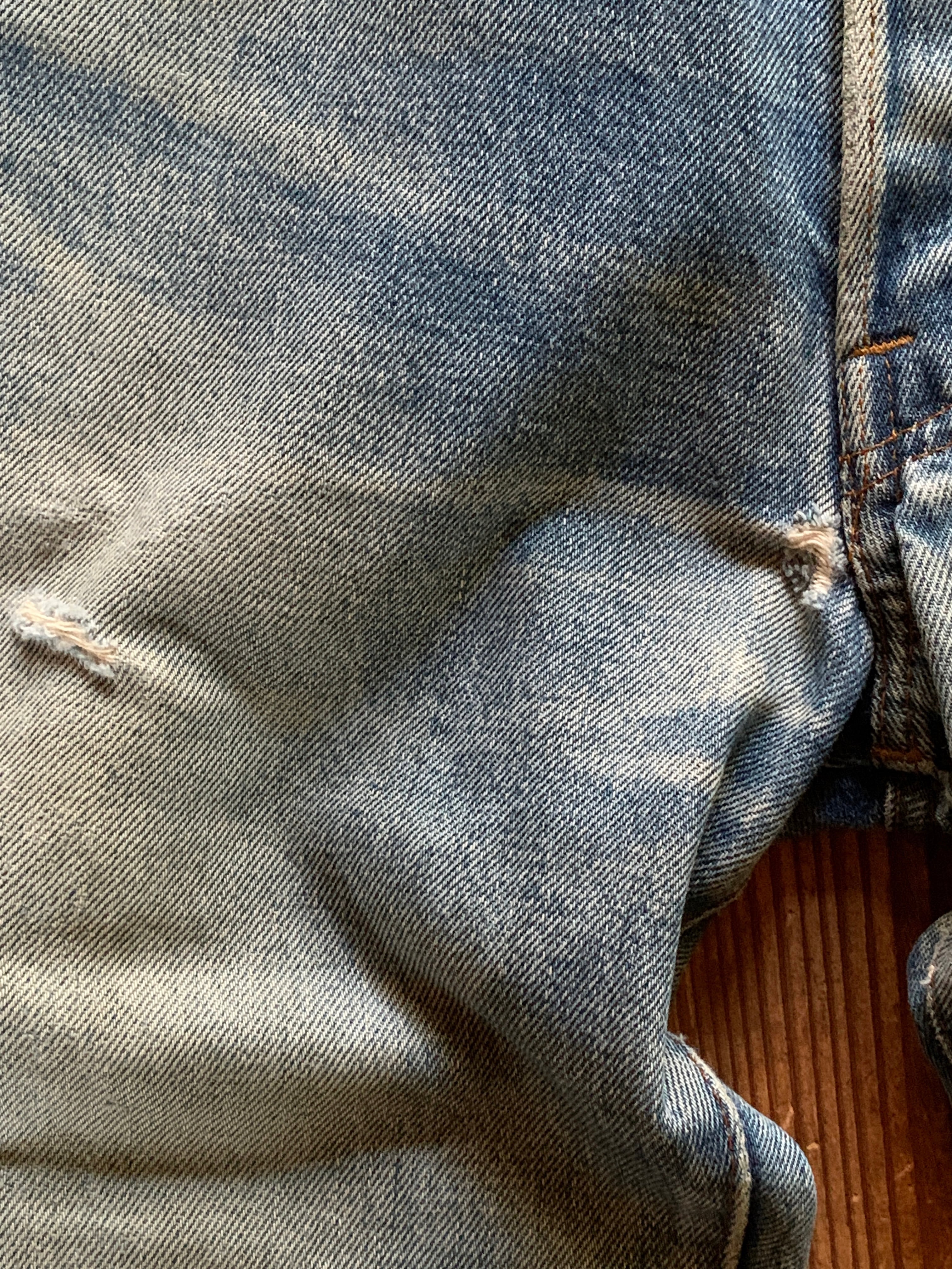 80's Levi's 501 デニムパンツ 赤耳 ボタン裏524  リペア跡あり 良色落ち 実寸(31x29)