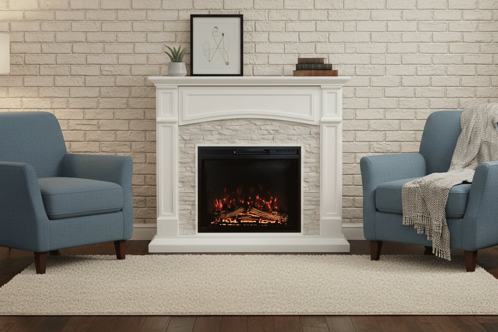 23インチ 電気暖炉 セネカ クリスプホワイト / ロイドグランデ / 送料、開梱・組立・設置無料 / LLOYD GRANDE / ハイグレード電気暖炉シリーズ