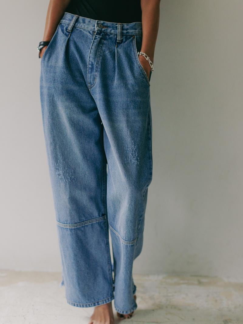 追加【YENN/CHIGNON】タックワイドdenim