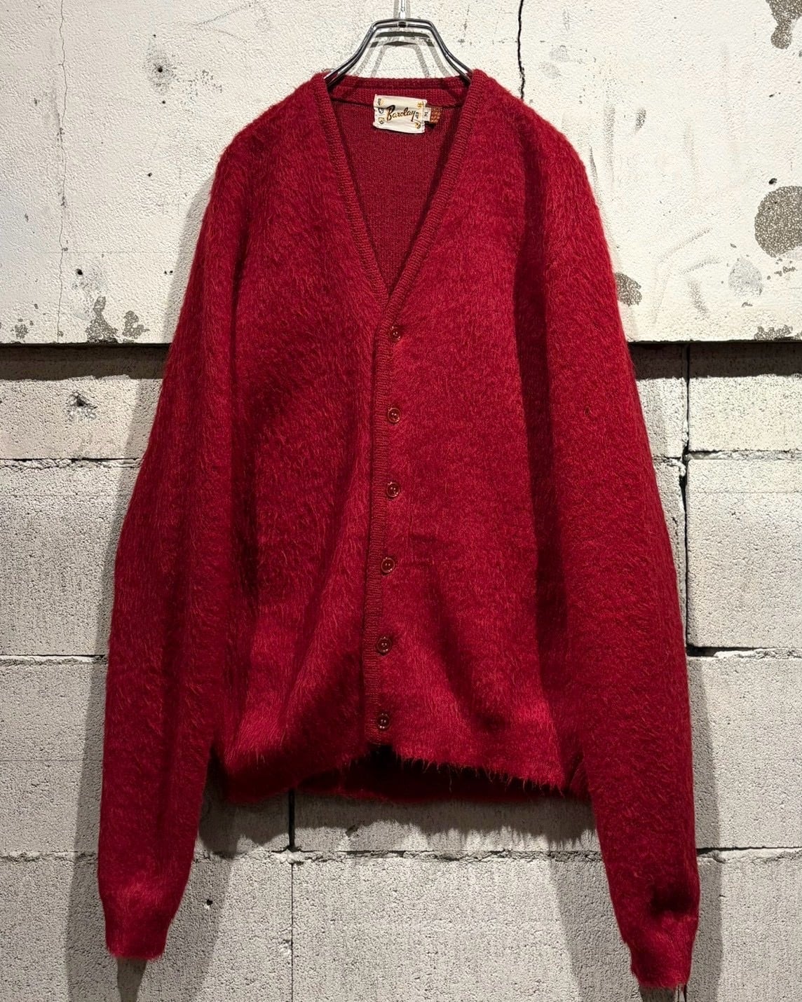 60s モヘアカーディガン　XL Barclay Caka otto】 60's “Barclay” Mohair Blend Vintage Knit Cardigan