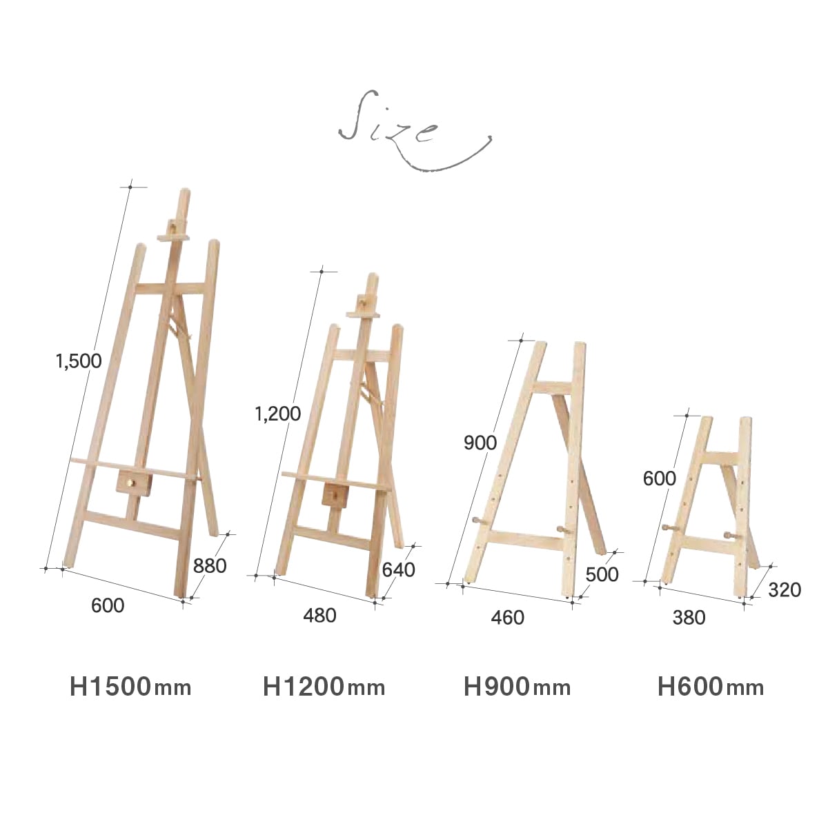 木製イーゼル（A2 B2 A1対応）900mm スタンド ウェルカムボード