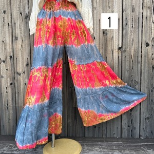 コットンタイダイティアードパンツ