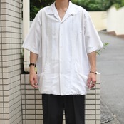 ~80's 3pocket cuba shirt white