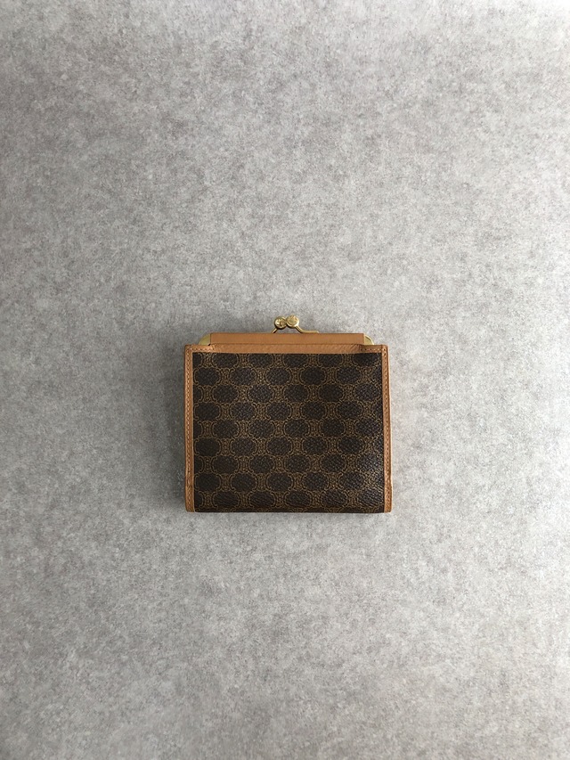 CELINE セリーヌ マカダム 財布 ブラウン ブラゾン PVC レザー 二つ折り財布 vintage ヴィンテージ オールド npchhu