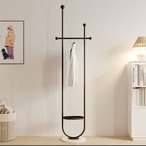 ハンガーラック U字型 十字型 多機能 コートハンガー 衣類収納 トレイ付き 洋服掛け スタンド式 デザイナーズ モダン おしゃれ インテリア 一人暮らし 省スペース