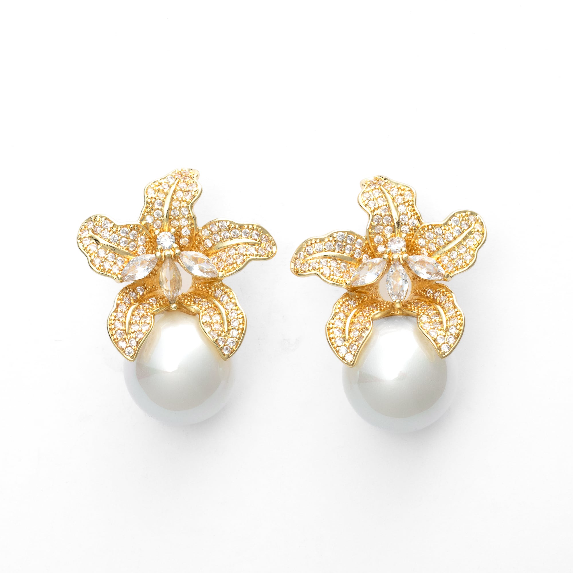 E-124 Orchid パールピアス Silver/Gold | ウェディング・ブライダル