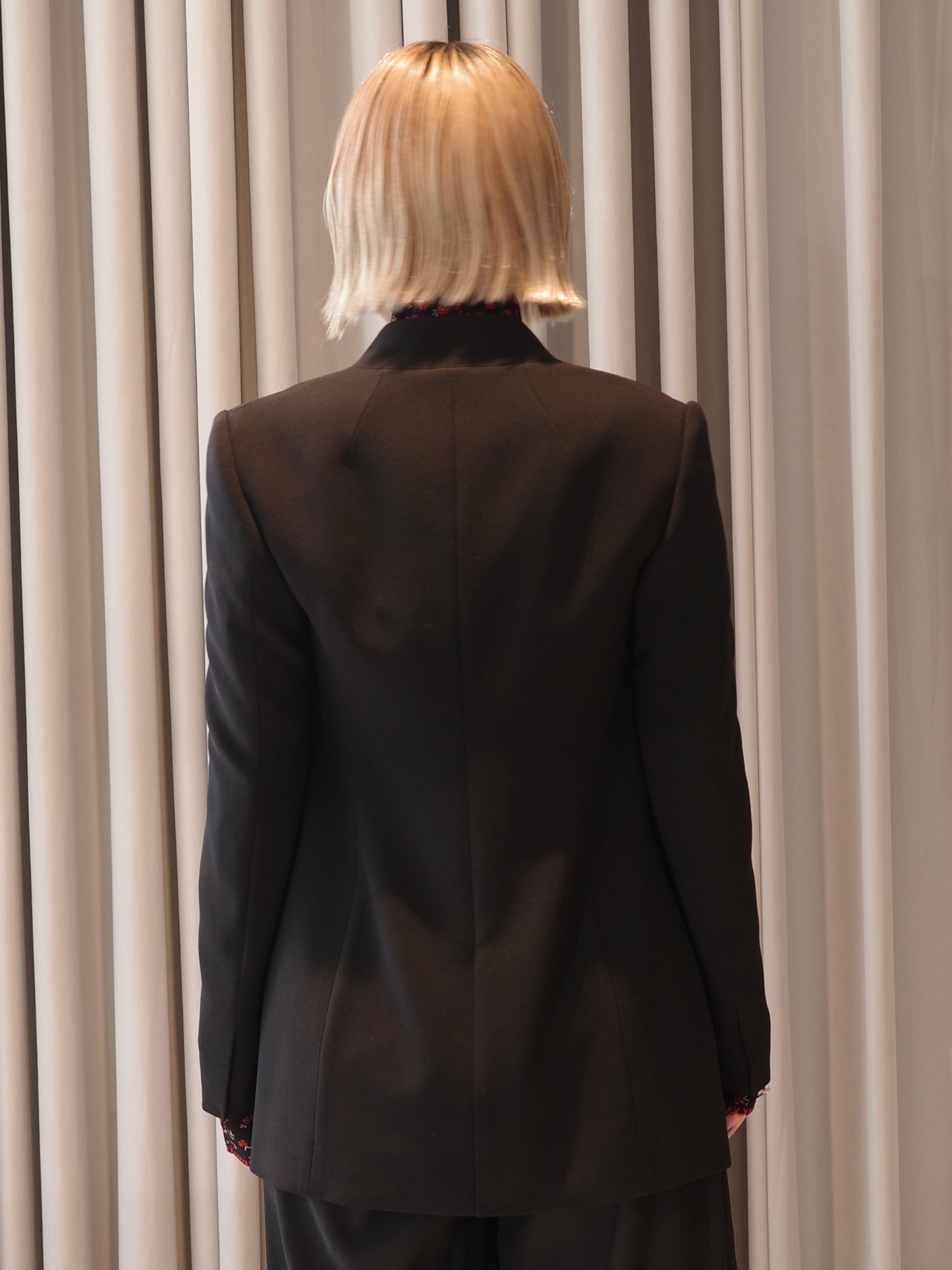 ジャケット・アウター Collarless Double Breasted Suit Jacket 25AW】Mame Kurogouchi マメ クロゴウチ / Acetate Polyester