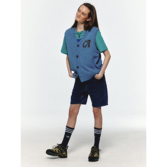 [teket] Summer Hours Knit Vest Blue 正規韓国ブランド 韓国ファッション 韓国代行 ニットベスト