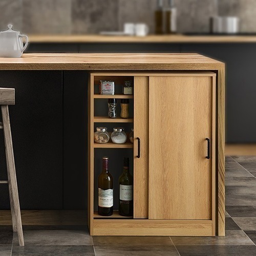 ヴィンテージ カウンター下 引き戸 収納 6015