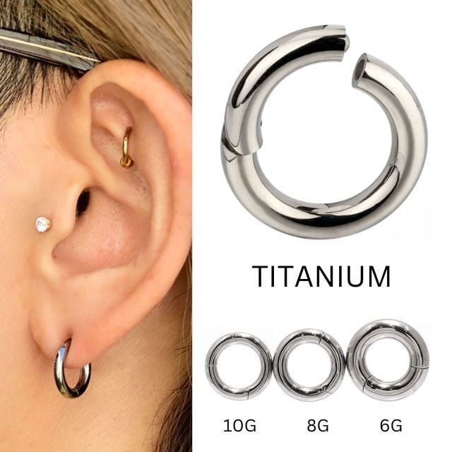 ボディピアス 6g 金属アレルギー対応 チタンピアス ワンタッチピアス