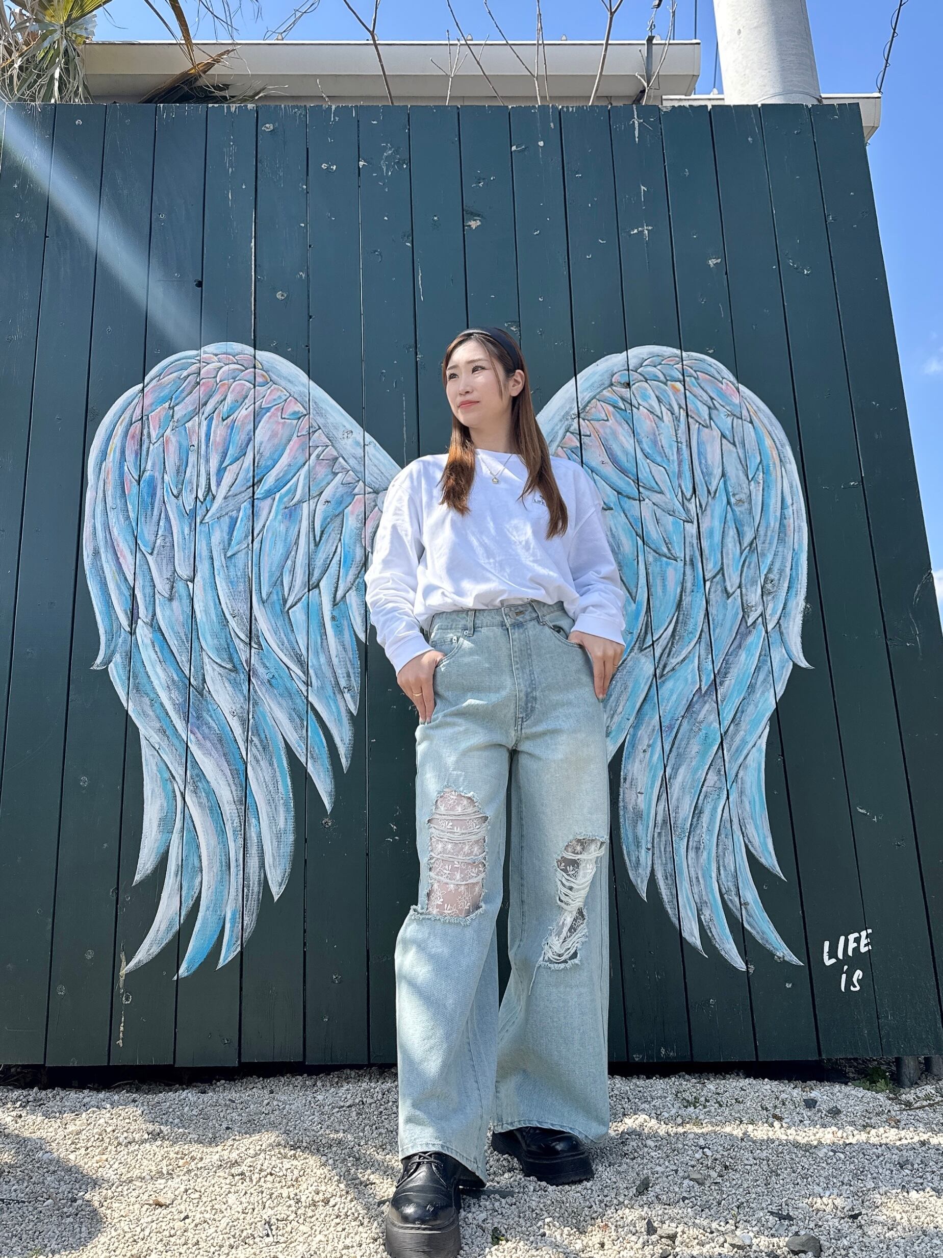 【レディース】レースダメージデニム ¥9,600(10,560)