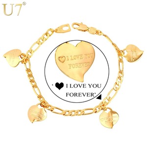 レディース ブレスレット ロマンチック ハート チャーム ブレスレットシルバー カラー LOVE チェーン 80001026