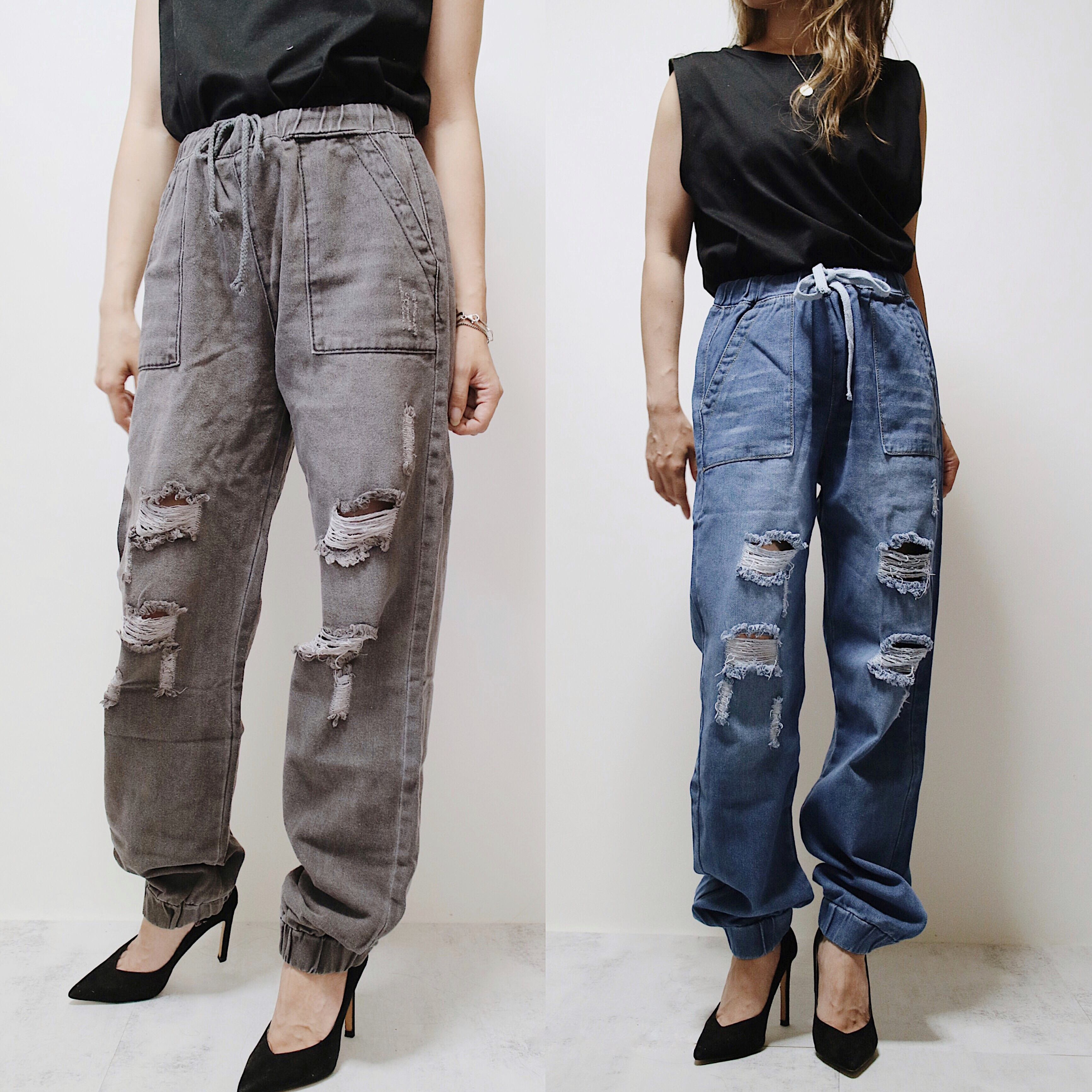 ダメージジョガーデニム