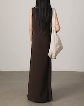 Front-knot sleeveless maxi One-piece  L0072