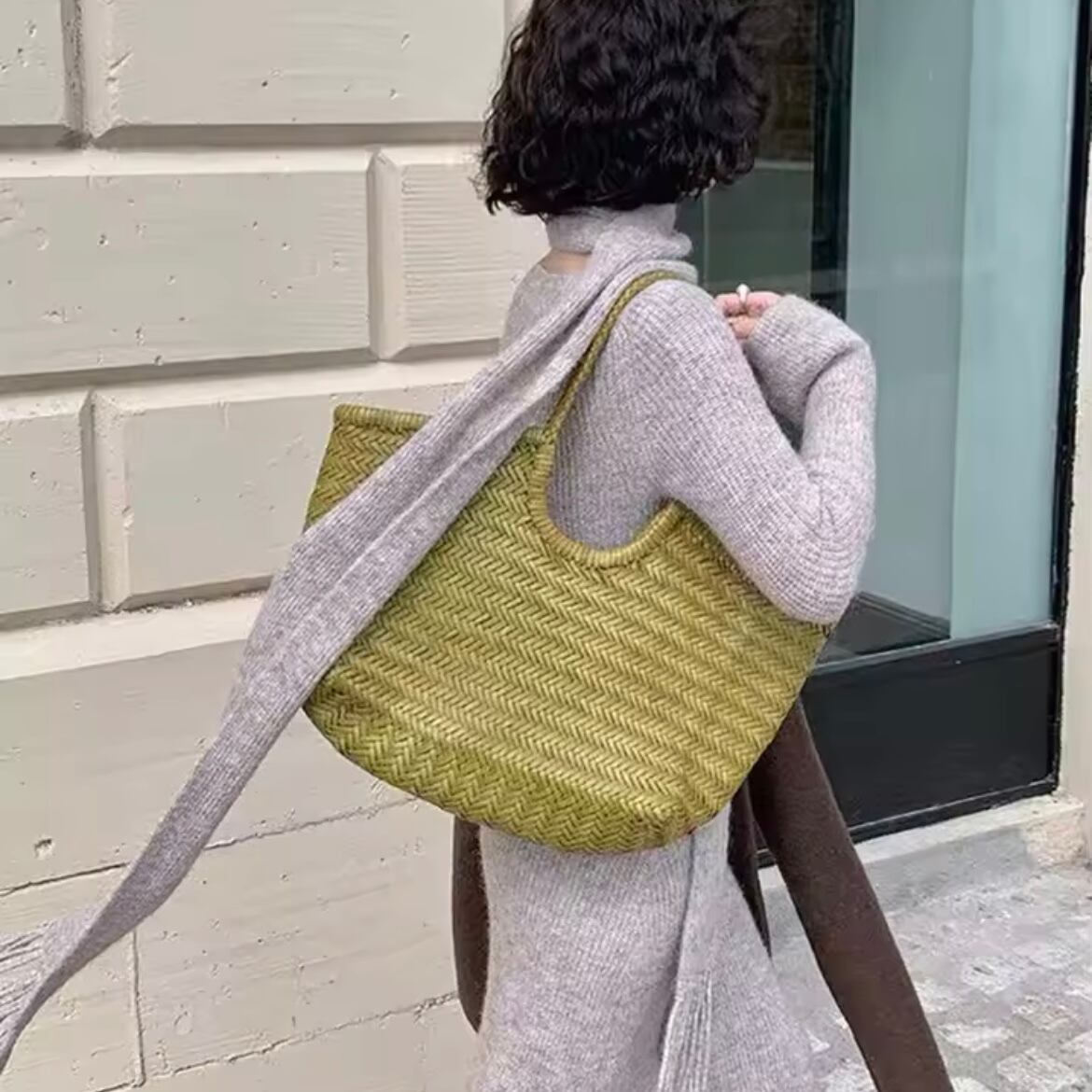 muffler knit long dress