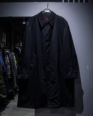 【add (C) vintage】60's Vintage Black Wool Gabardine Balmakaan Coat