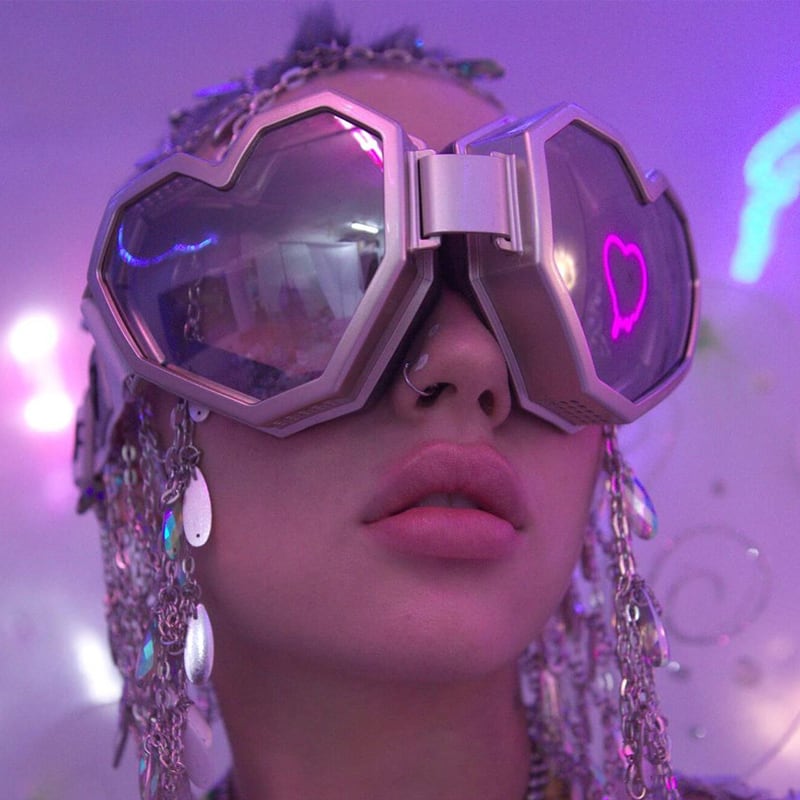 ハート型ミラーシルバーゴーグル ハート型ラブゴーグル【SILVER】 ／CYBER GOGGLES | AIKA ELECTRONICS