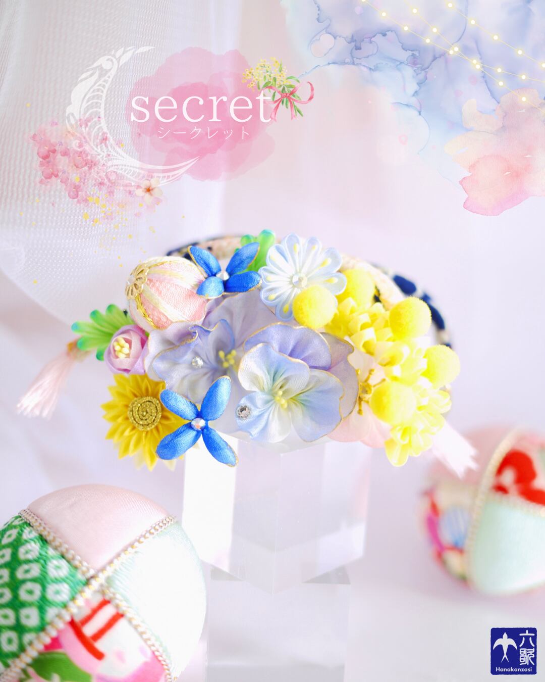 【 secret】花簪バレッタタイプ