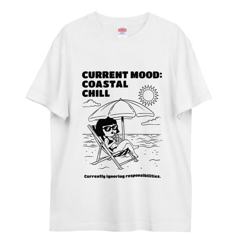 COASTAL CHILL ビーチリゾート グラフィックTシャツ ハイクオリティーTシャツ ホワイト