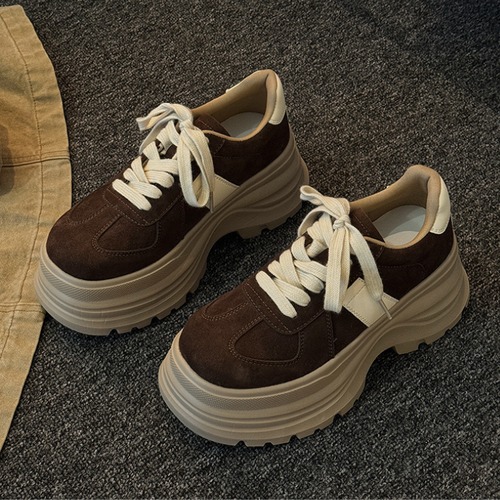 colorful platform lace-up sneakers　カラー厚底レースアップスニーカー　J1429