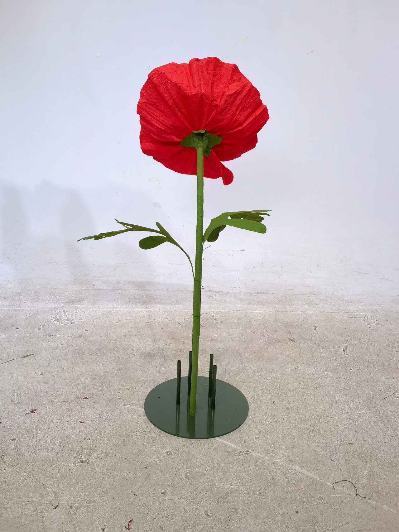 ペーパー　ジャイアントフラワー　ポピー30cm　オレンジ・レッド