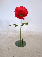 ペーパー　ジャイアントフラワー　ポピー30cm　オレンジ・レッド