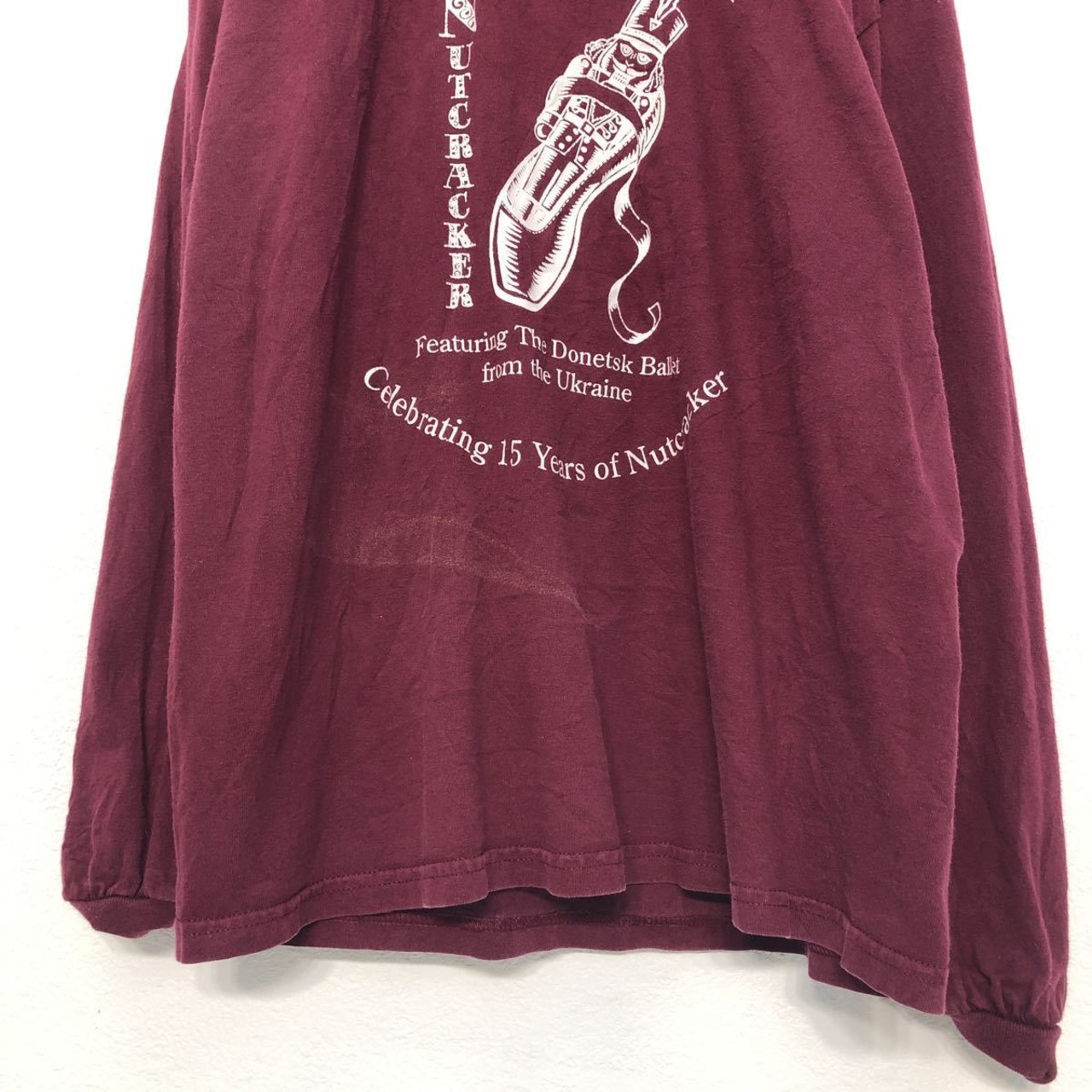 GILDAN プリント ロング Tシャツ M バーガンディー ギルダン ロンT 