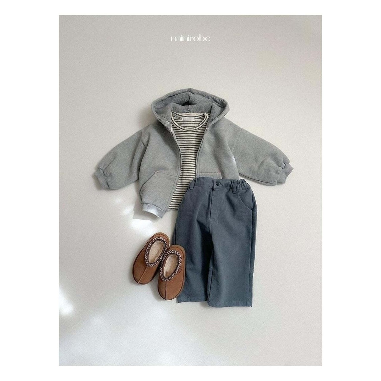【取寄】minirobe ベルベットフードジップアップ｜冬服｜韓国子供服