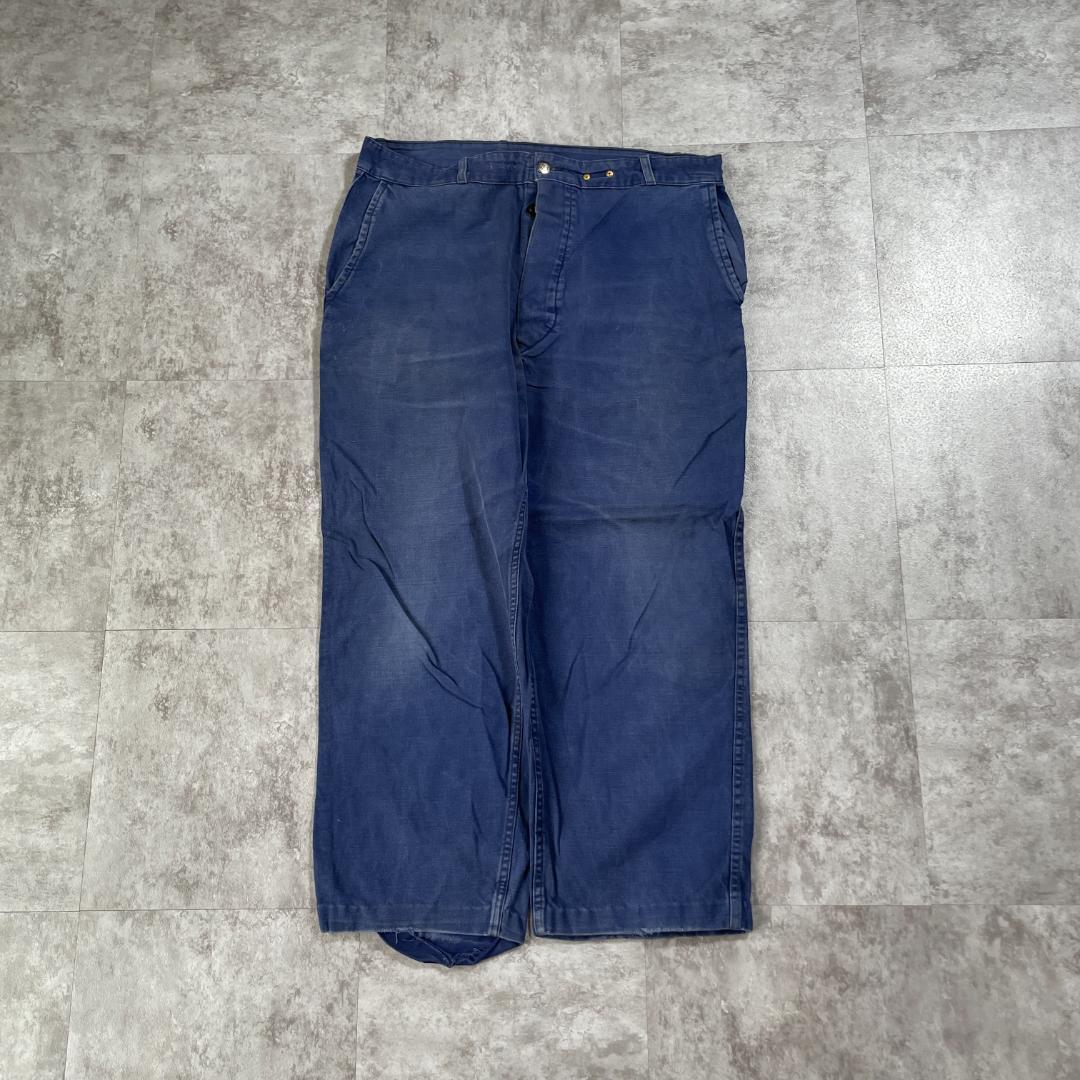 50-60s 13スター フレンチワーク コットン ブルー パンツ W36 | ib2