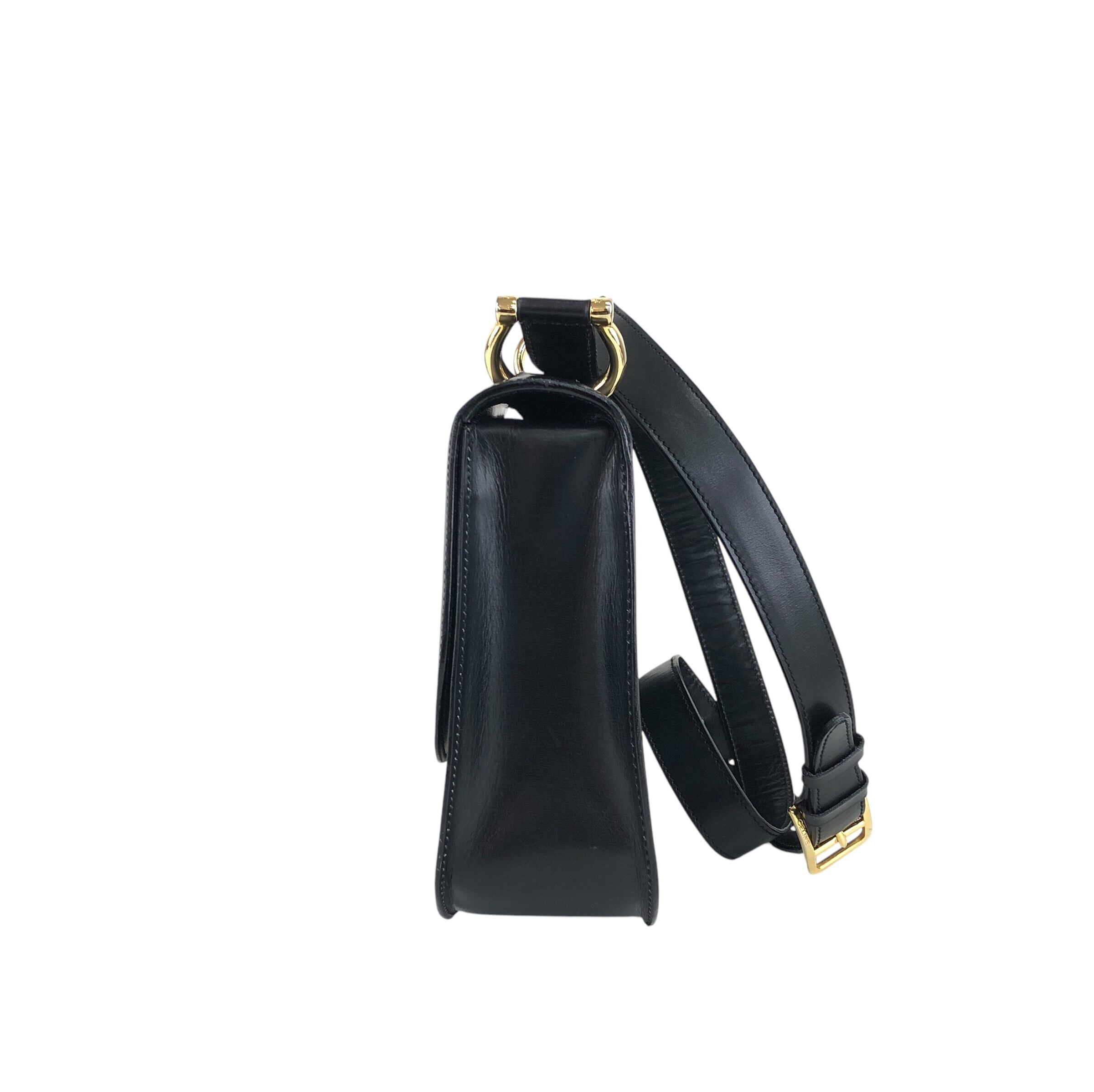 CELINE セリーヌ ショルダーバッグ ブラック ホースビット レザー