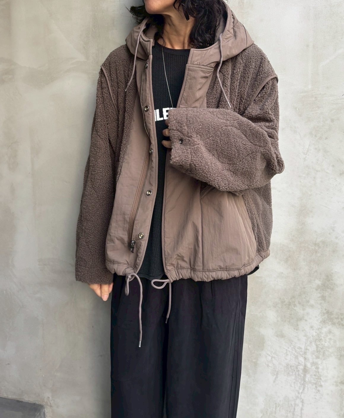 flamingo firm】フラミンゴファーム リバーシブルボアジャケット