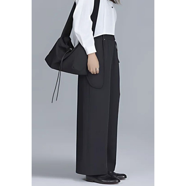 Shoulder strap wide pants C0569