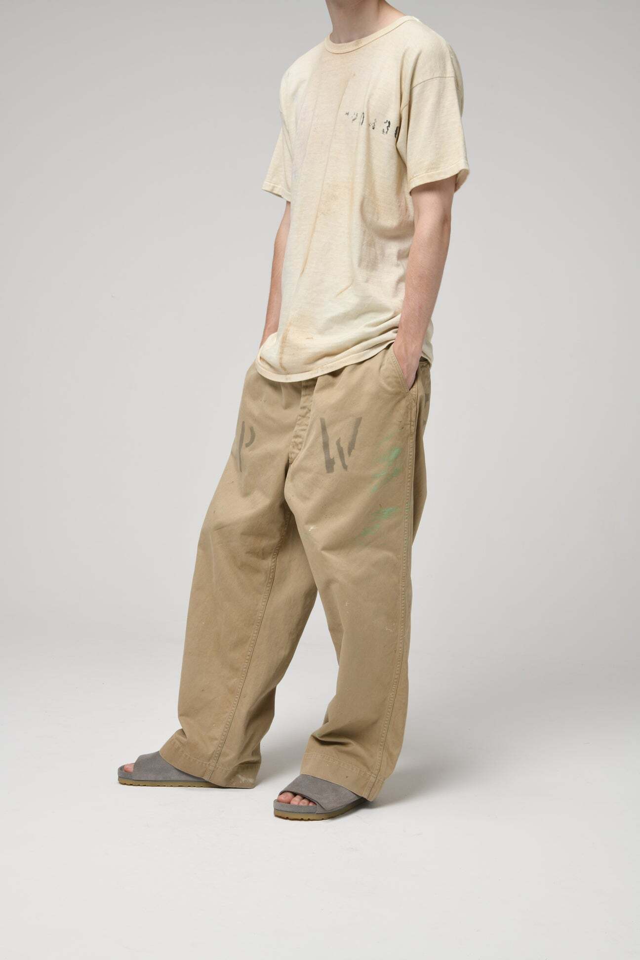 BOW WOW PW 41 KHAKI TROUSERS AGED | BASE LINE
