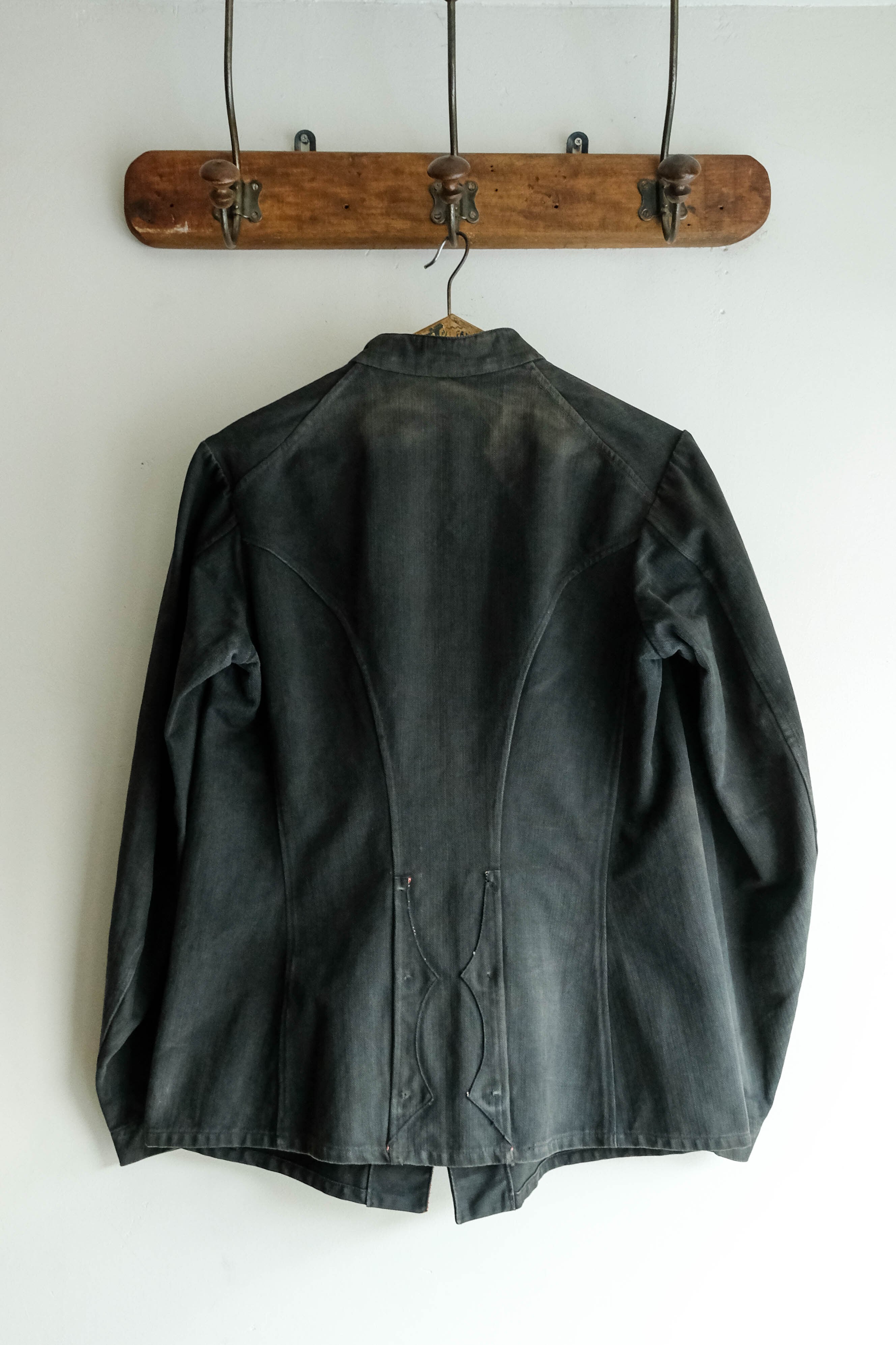 1910-20s フランス ブラックリネンファイヤーマンジャケット | Pay ID