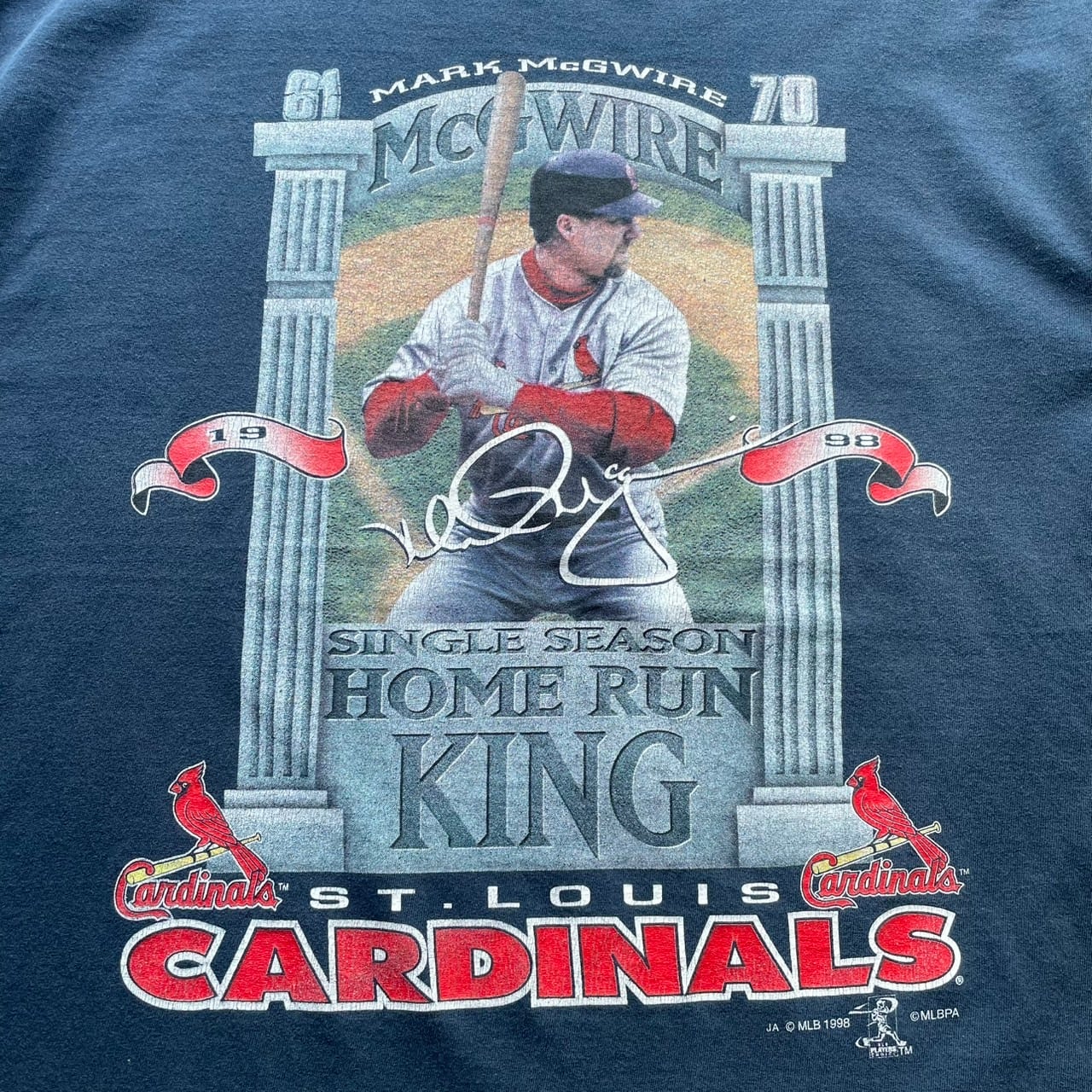 希少！98年製　MLB 70本塁打　マグワイア　ヴィンテージ　ユニフォーム　M MLB 1998年 マーク・マグワイア Tシャツ | 古着屋 SATO-サト-