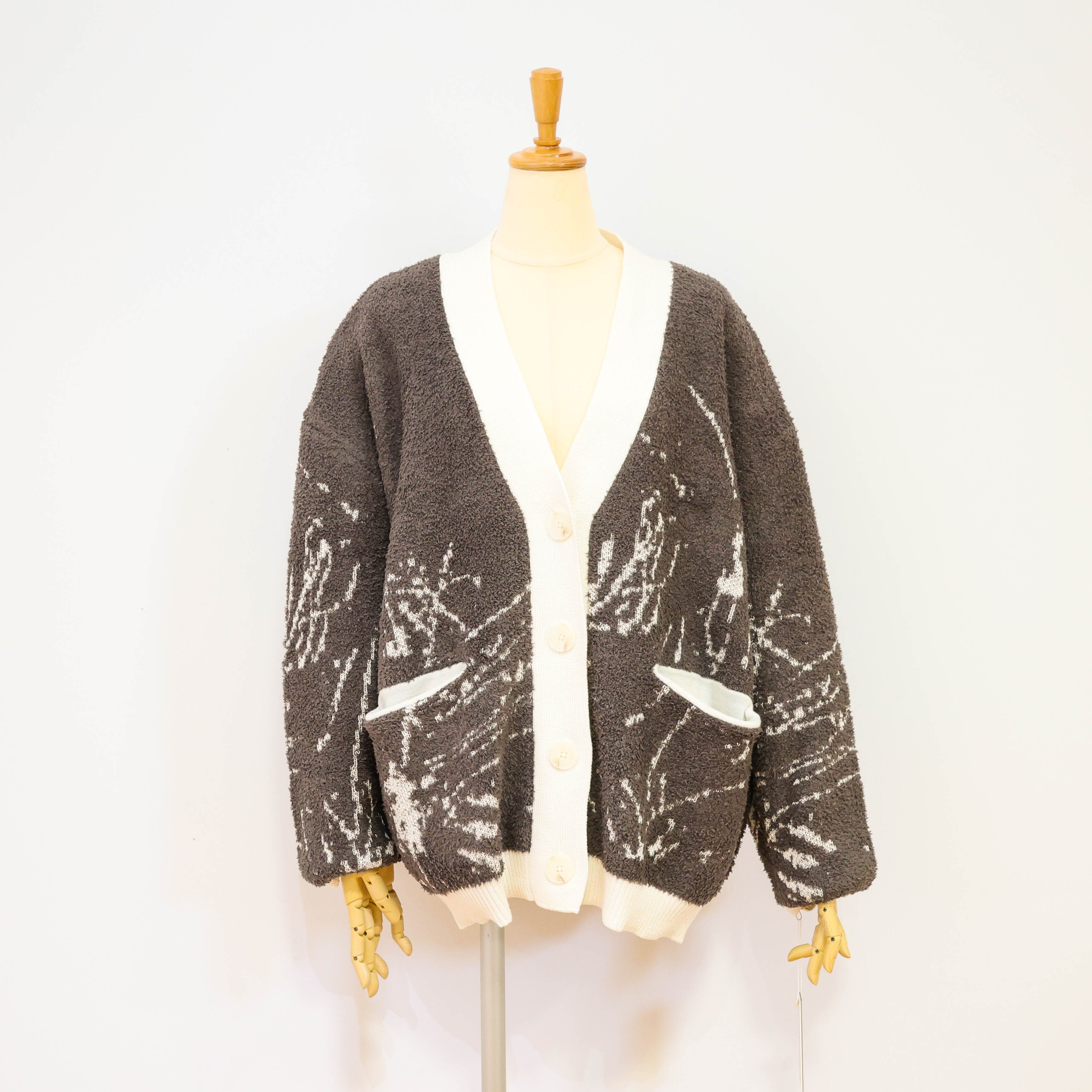 ayane(アヤン) 875834】ニットジャガードモフモフカーディガン