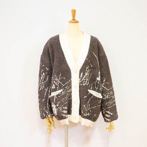 【ayane(アヤン)　875834】ニットジャガードモフモフカーディガン