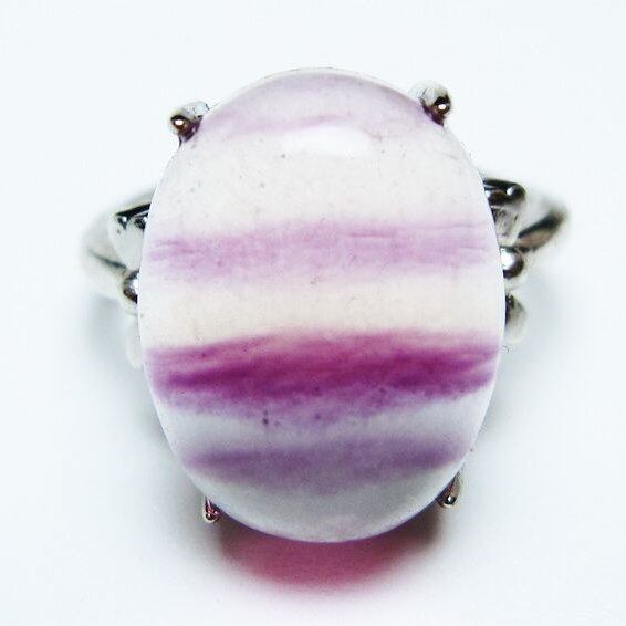 フローライト リング 蛍石 指輪 フリーサイズ 15号 一点物 メール便可 [M便 1/20] 115-7021