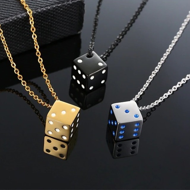 【TR2767】Cool Cube Dice Style Necklace