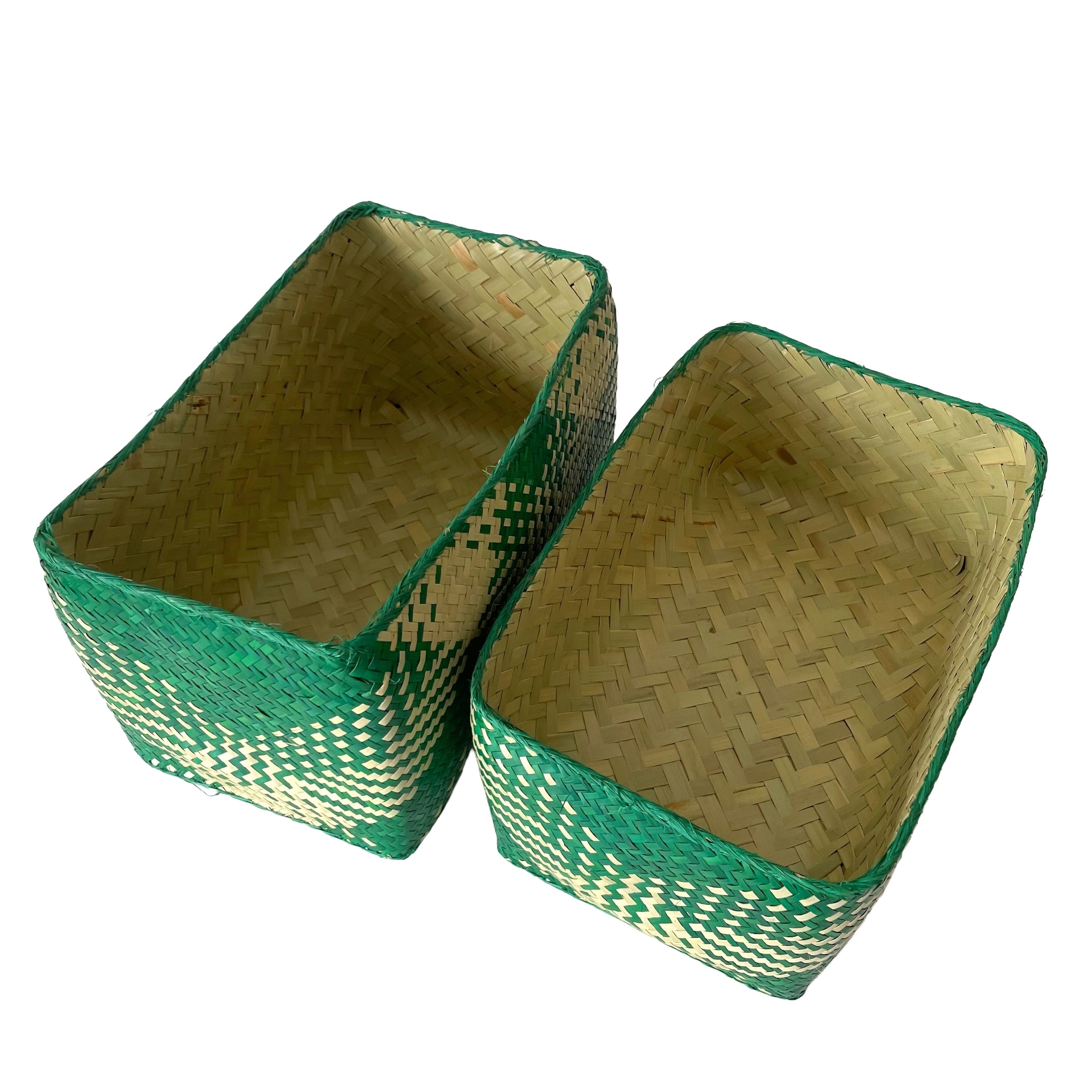 Rectangular colourful basket M w25cm×14.5cm×h16cm四角カラフル蓋