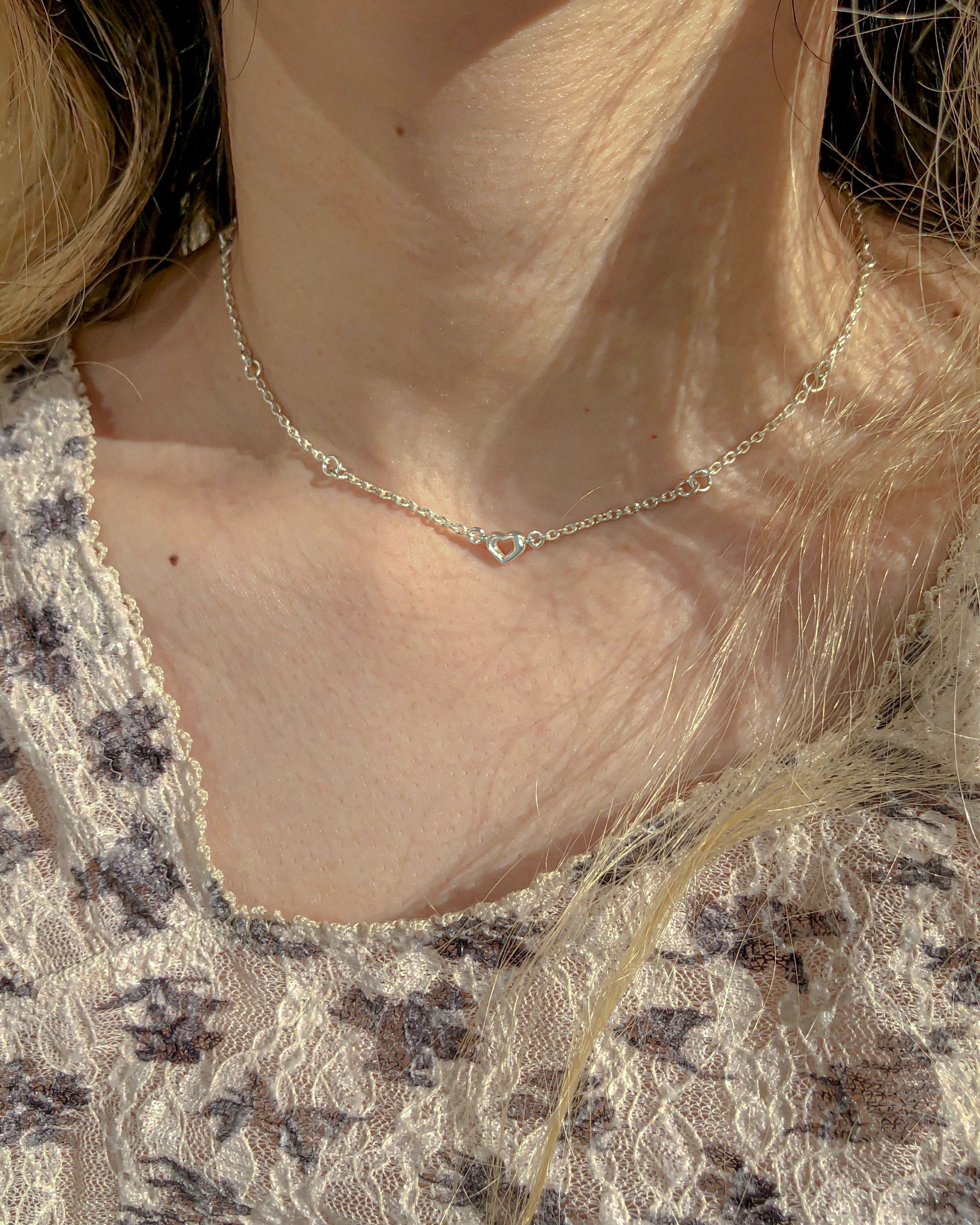 bone HEART necklace mini silver925 #LJ20018N | LANIE