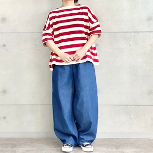 太ボーダー ボートネック ワイドTee /852348