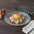 ガラス ボウル サークル センターピース 28cm 大鉢 盛鉢 ガラス食器 そうめん鉢 冷麺 盛り皿 サラダボウル フルーツボウル パスタ皿